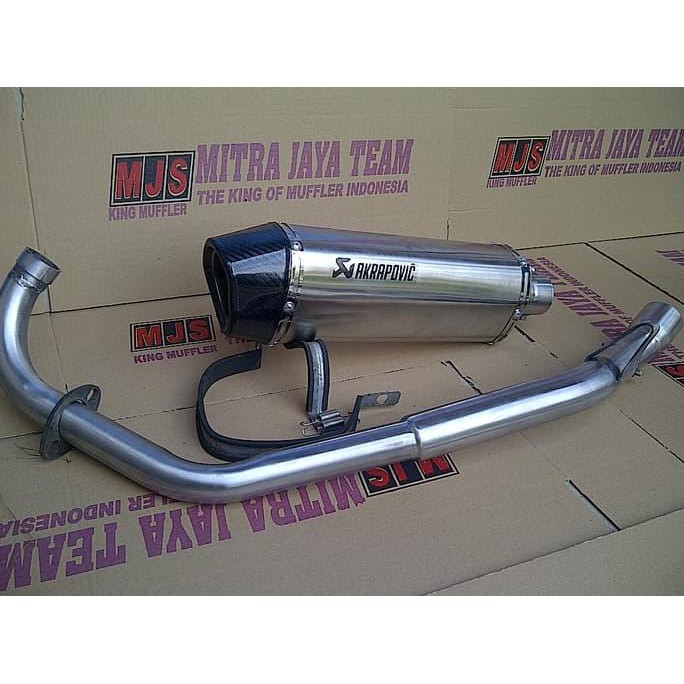 knalpot racing R15 akrapovic carbon tip titanium full system