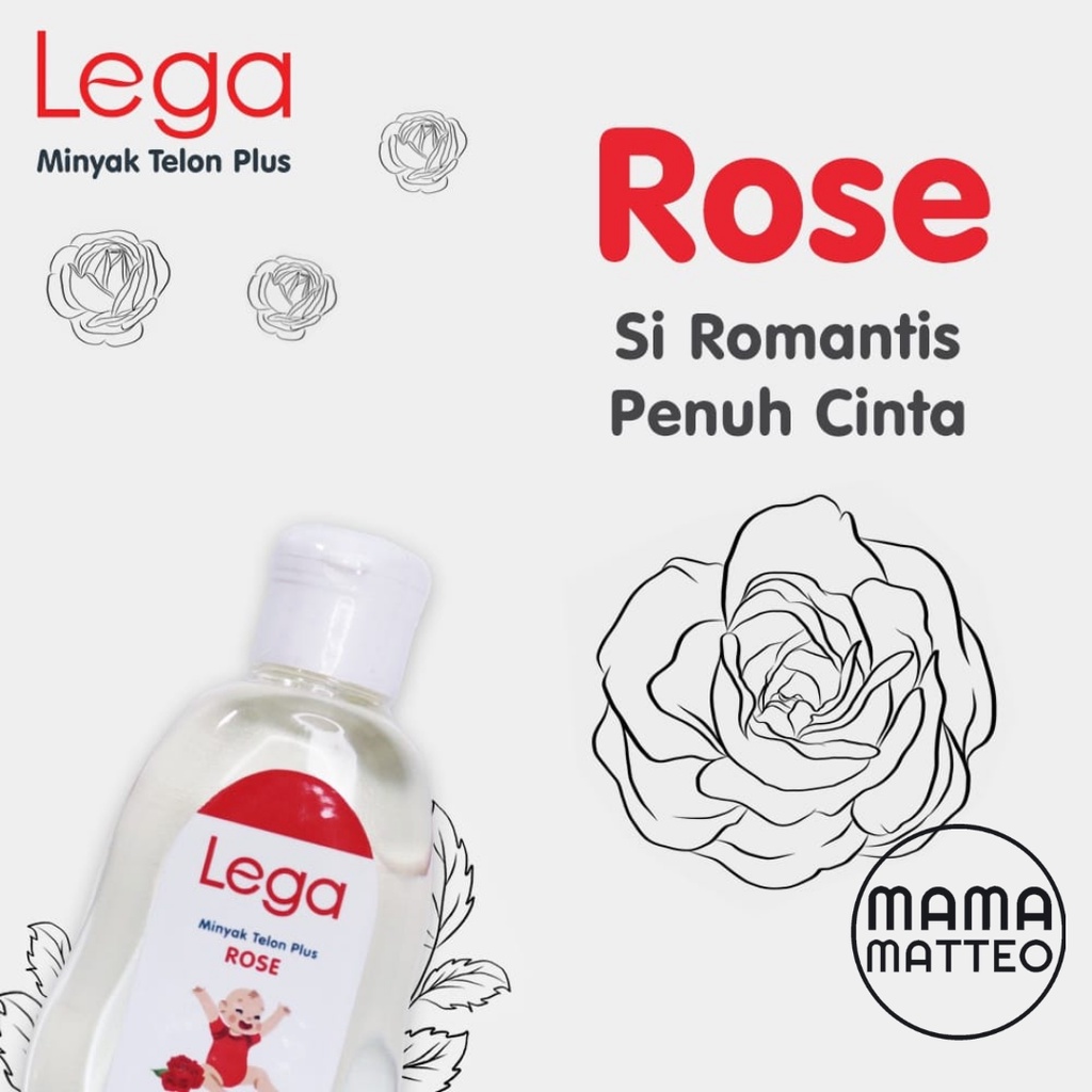 LEGA Minyak Telon Plus Baby 100ml &amp; 70ml Varian Wangi Bunga Rose / Acacia / Aster / Crysan / Telon Oil Minyak untuk Bayi dan Anak / LEGA BANDUNG