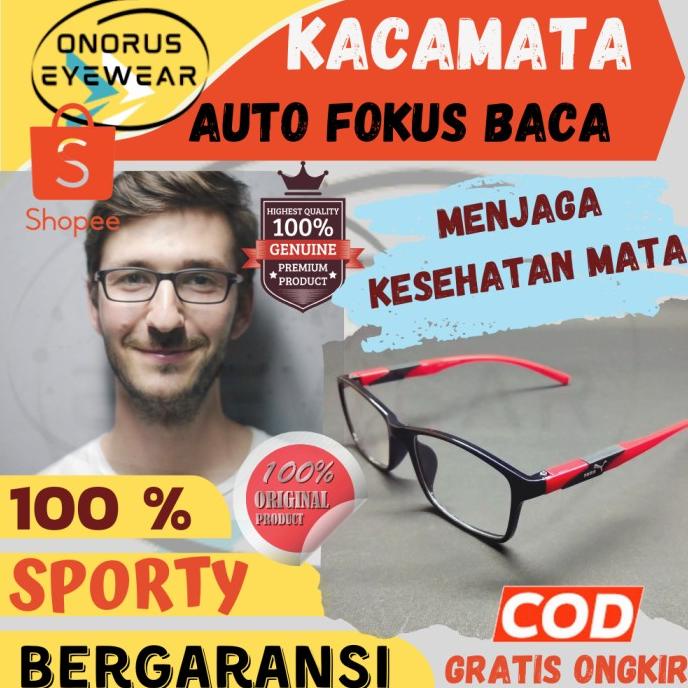 BISA COD Kacamata Baca Pria Sporty Auto Fokus Kacamata Plus Auto Focus Wanita