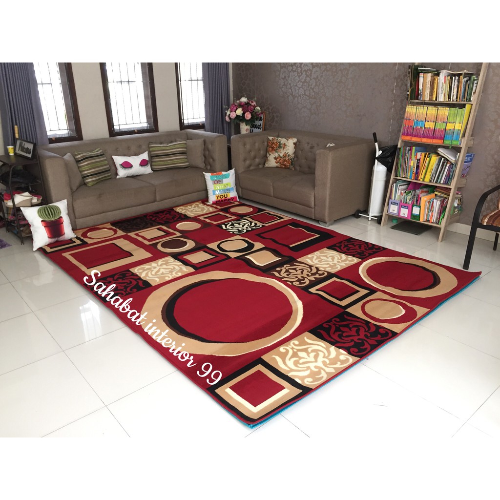  KARPET  PERMADANI  MODERNO JUMBO  WARNA BORDEAUX uk 230 x 310 