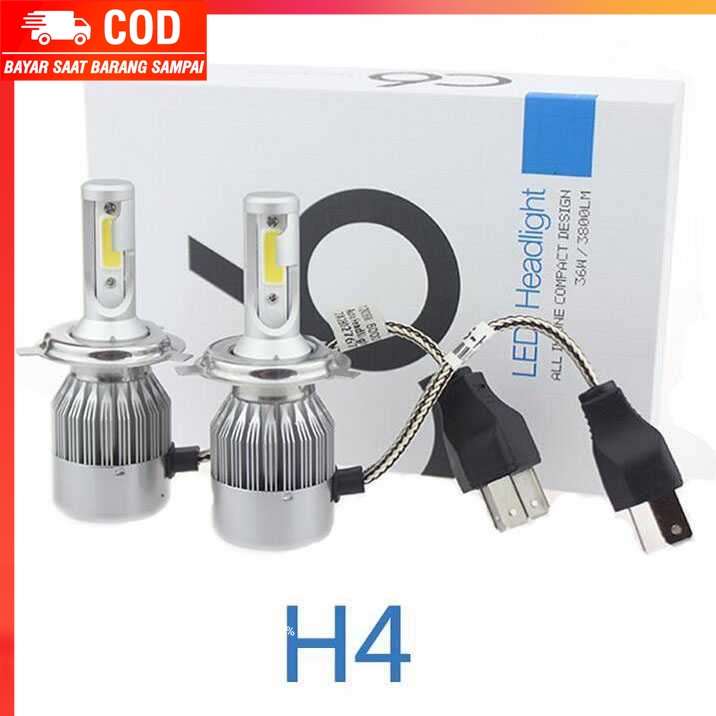 (100% BARANG ORI) TaffLED Lampu Mobil Headlight LED H4 COB 2 PCS - C6