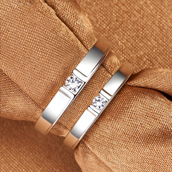 Cincin Tunangan Tunangan Silver 925 Silver Pria Perak Murni Ring Sepasang Couple Ring Perak 925 Emas