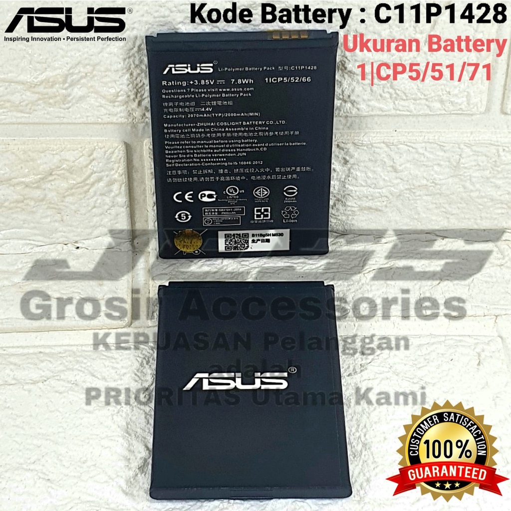 Baterai ASUS Zenfone 2 Laser 5.0 Inchi ZE500KL Z00ED ZE500KG Z00RD Kode Battery C11P1428 Original