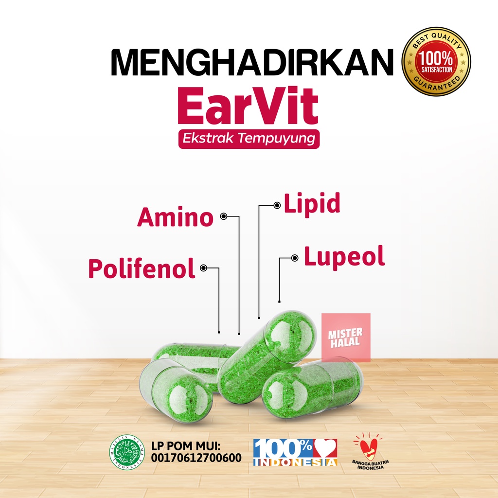 EARVIT Obat Gangguan Telinga, Obat Tinnitus, Telinga Berdenging, Berdengung, Mendengung Pada Telinga Kiri/Kanan, Obat Congek Telinga Bernanah, Infeksi Telinga, Curek, Bisa Untuk Anak Dan Dewasa