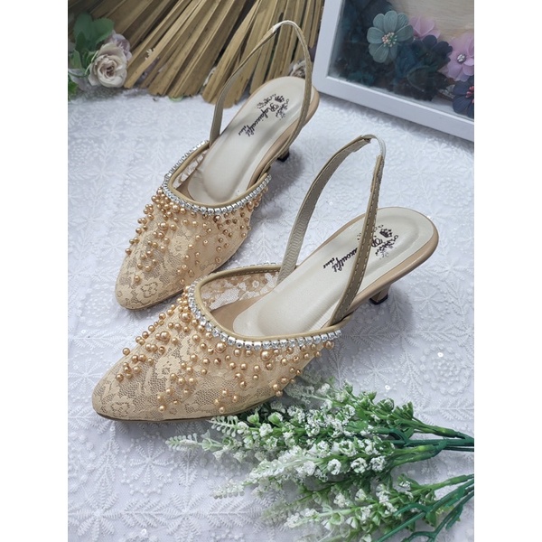 sepatu wedding wanita Rachel nude tali 5cm lancip