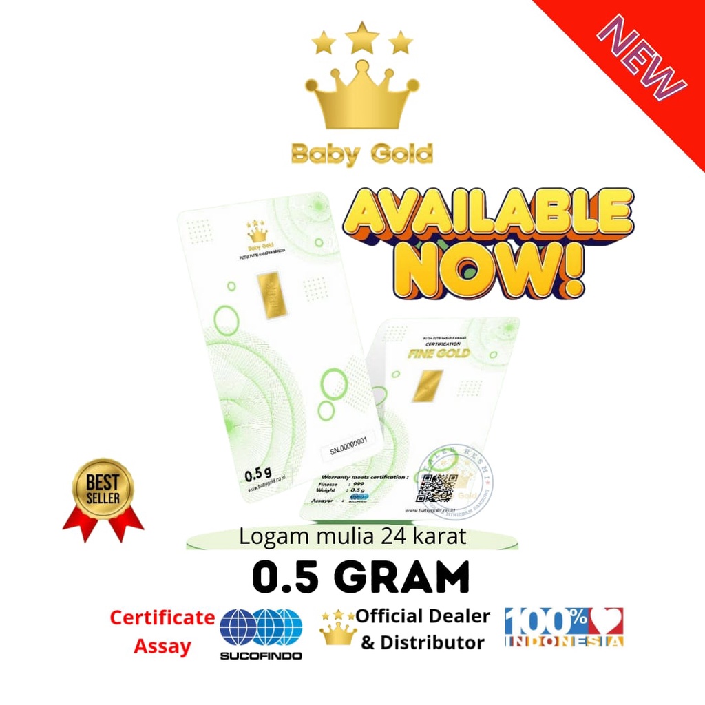 BABY GOLD  LOGAM MULIA EMAS MURNI 0.5 GRAM