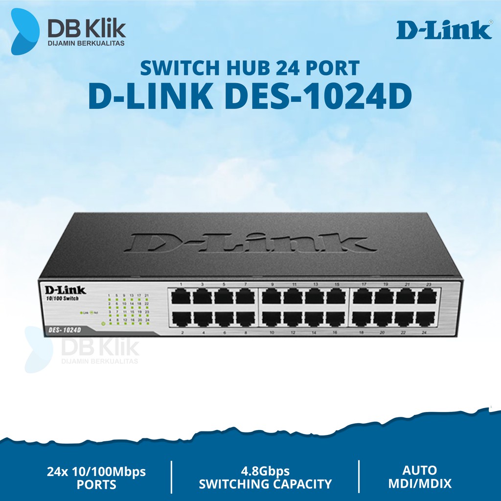 Switch Hub D-Link DLink 24 port DES 1024D