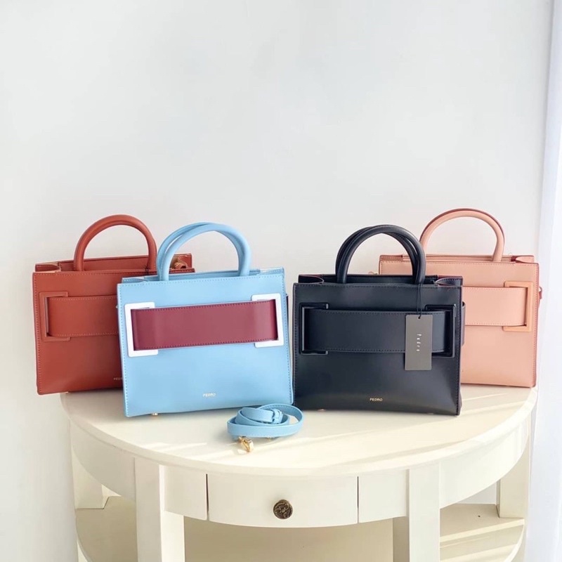 PEDRO STRUCTURED TOP HANDLE BAG ORIGINAL / TAS SELEMPANG / TAS WANITA IMPORT / TAS CROSSBODY