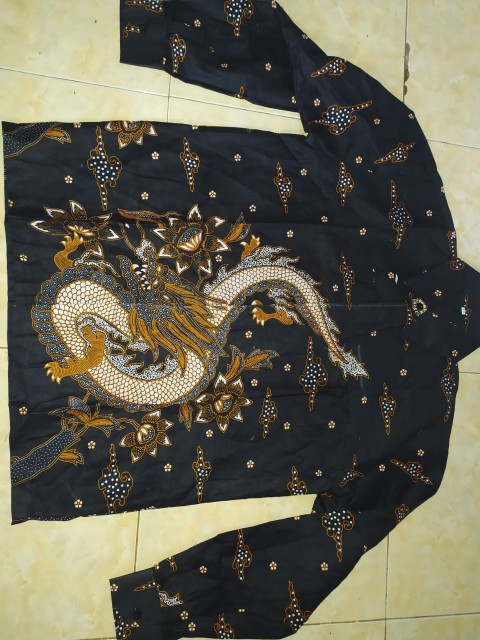 Kemeja Batik Cowok Batik Pria Hitam Manis Bswart