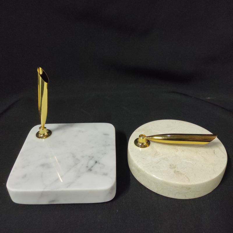 

Marble Desk Pen Holder Tempat Pena Marmer Dan Kuningan Singel