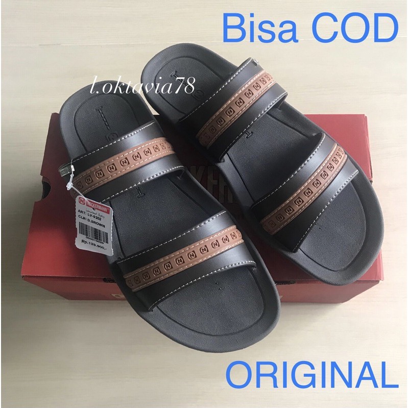 Sendal Slop Pria Neckerman Sandal Selop Cowok Dewasa Neckermann LV9352 Brown-ORIGINAL