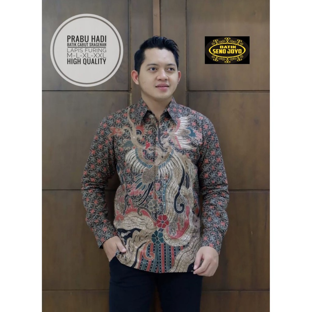 PRABU HADI Kemeja Batik Pria Full Furing Bahan Katun Cabut Sragenan