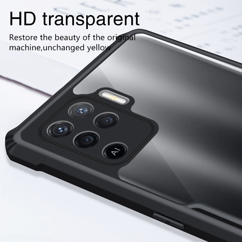 Case Oppo Reno 5F 2021 Premium Casing Transparent + Skin Carbon