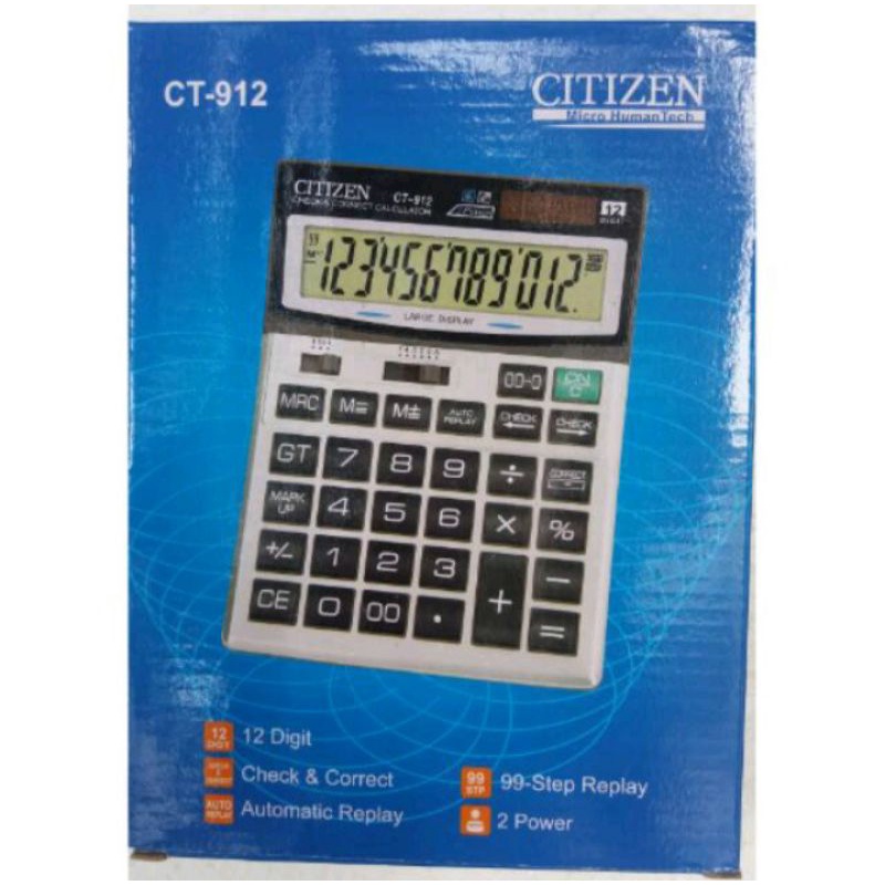 

Kalkulator Citizen CT 912 Calculator 12 Digit