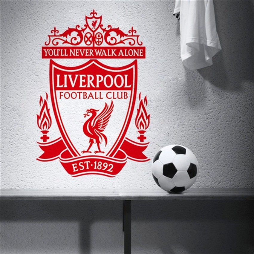 CUTTING WALL STIKER DINDING KACA TEMBOK CUSTOM LOGO CLUB TIM TEAM SEPAK BOLA LIVERPOOL THE REDS NEW