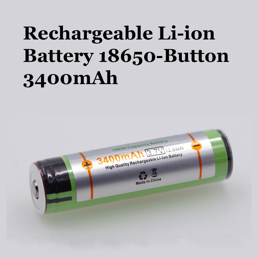 Baterai Cas Li-ion Button Type 18650 Kapasitas 3400mAh - Baterai Li-ion - Baterai 18650 - Batre Cas