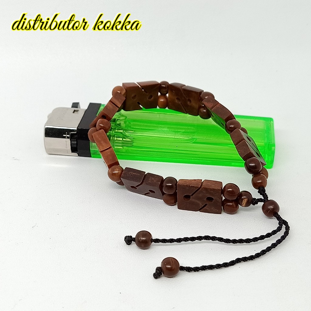 ( SUPER MURAH ) Gelang Kokka kaukah plat S super coklat