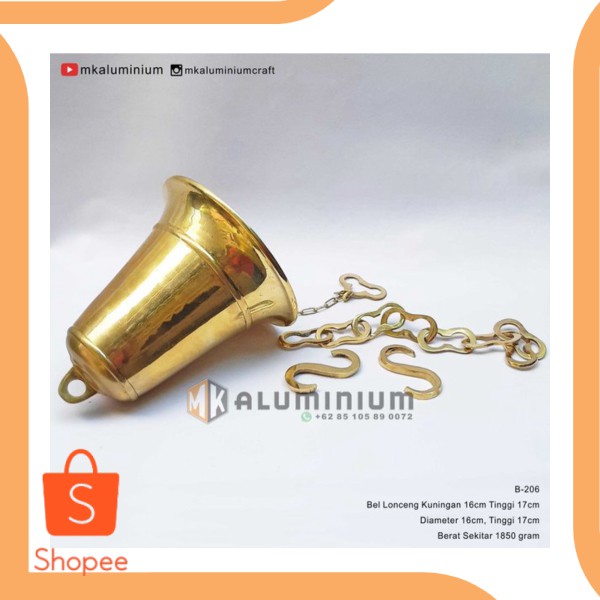 

Jual Bel Lonceng Rantai Kuningan untuk Sekolah kantor diameter 16cm - MK A Berkualitas