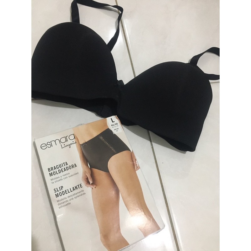 ESMARA NON WIRE SEAMLESS BRA & SEMI KORSET HIGHWAIST