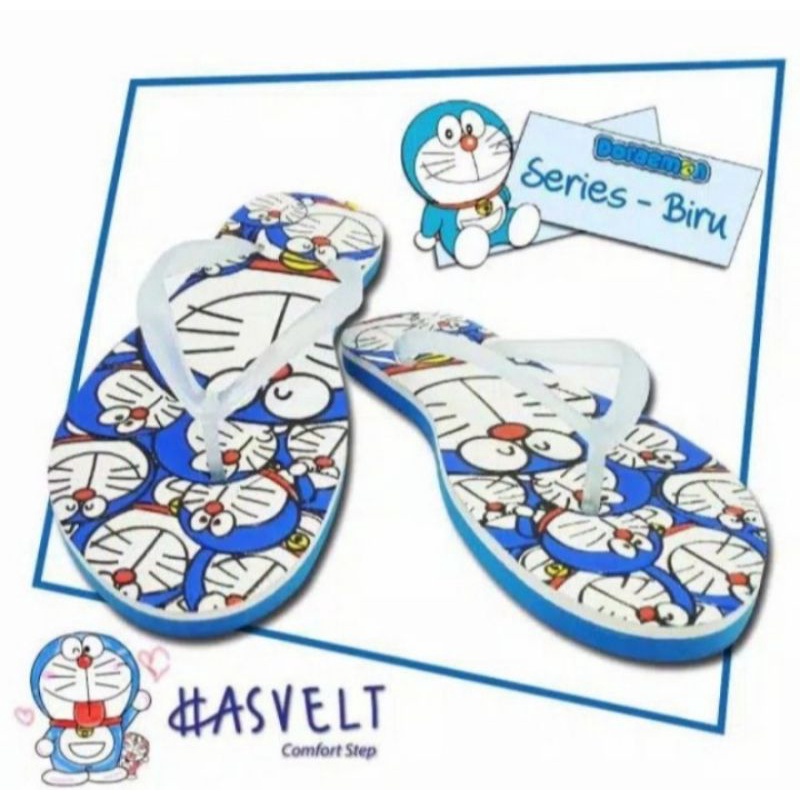 sandal karakter kartun doraemon