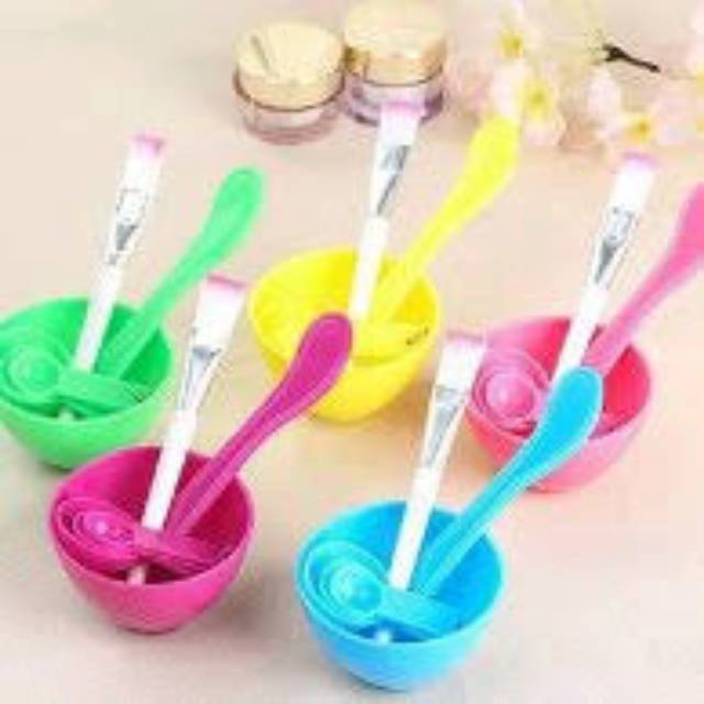 BU Mangkuk masker kosmetik 4 in 1 mangkuk set kuas spatula
