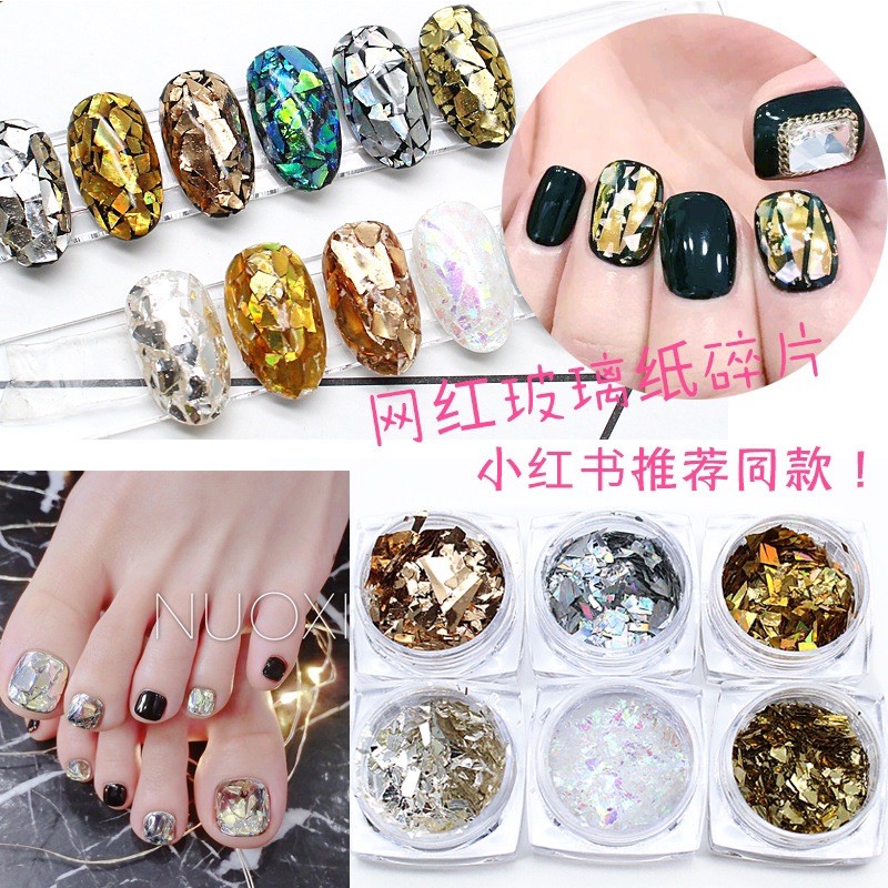 Nail foil korean glass gold silver hiasan nailart japan nails foil transfer foil glass kutek gel