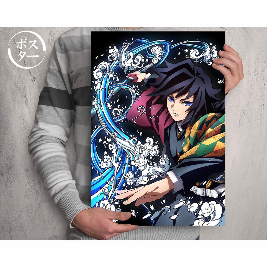 Koleksi Poster Anime Kimetsu no Yaiba - Demon Slayer B - Tanjiro Nezuko Zenitsu Inosuke - Size A3+-Giyuu B