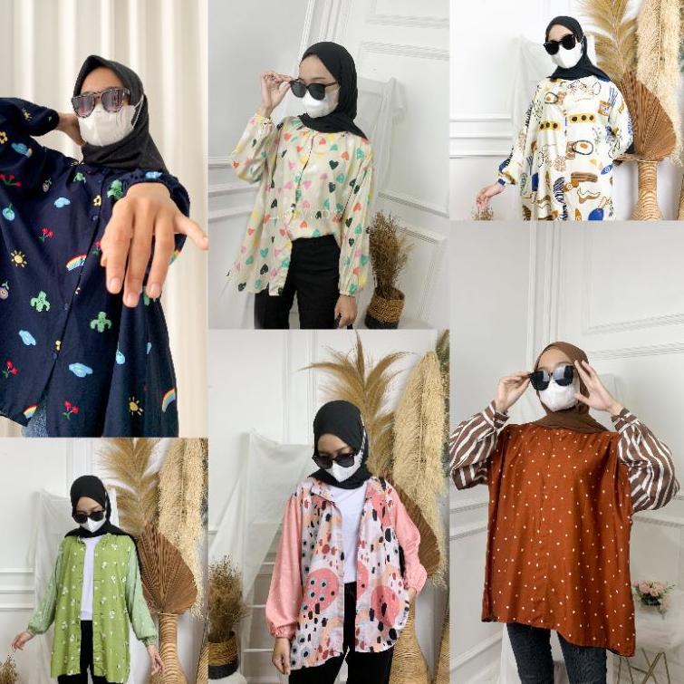 /BLOUSE OVERSIZE//KOREAN BLOUSE RAYON CRINKLE/ {TKL.27Ma22ᴾ}