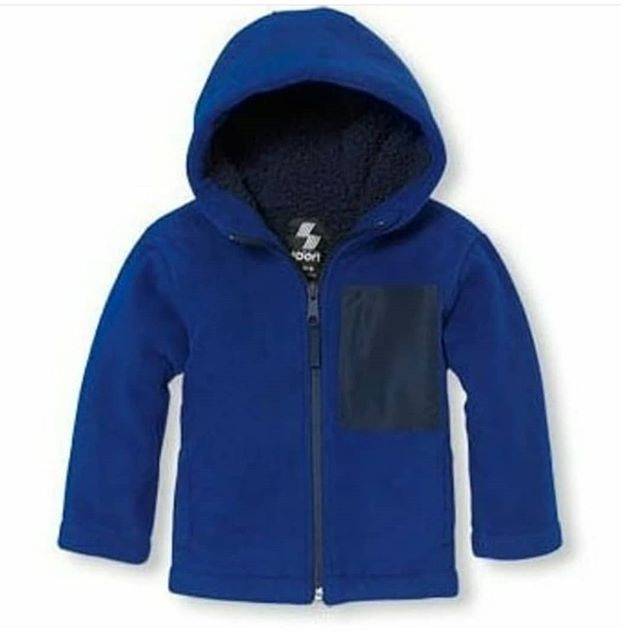 Jaket Anak Sherpa Place Hoodie Biru