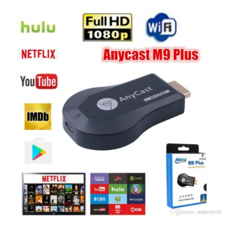 Wireless display dongle hdtv anycast 2 core airplay-dlna-miracast-cloud streaming m9 plus m9+