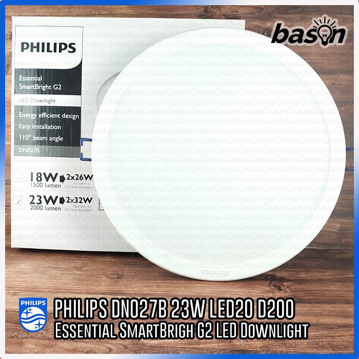 PHILIPS DN027B G3 19W / G2 22W / 23W LED20 8&quot; D200 - LED Downlight Round