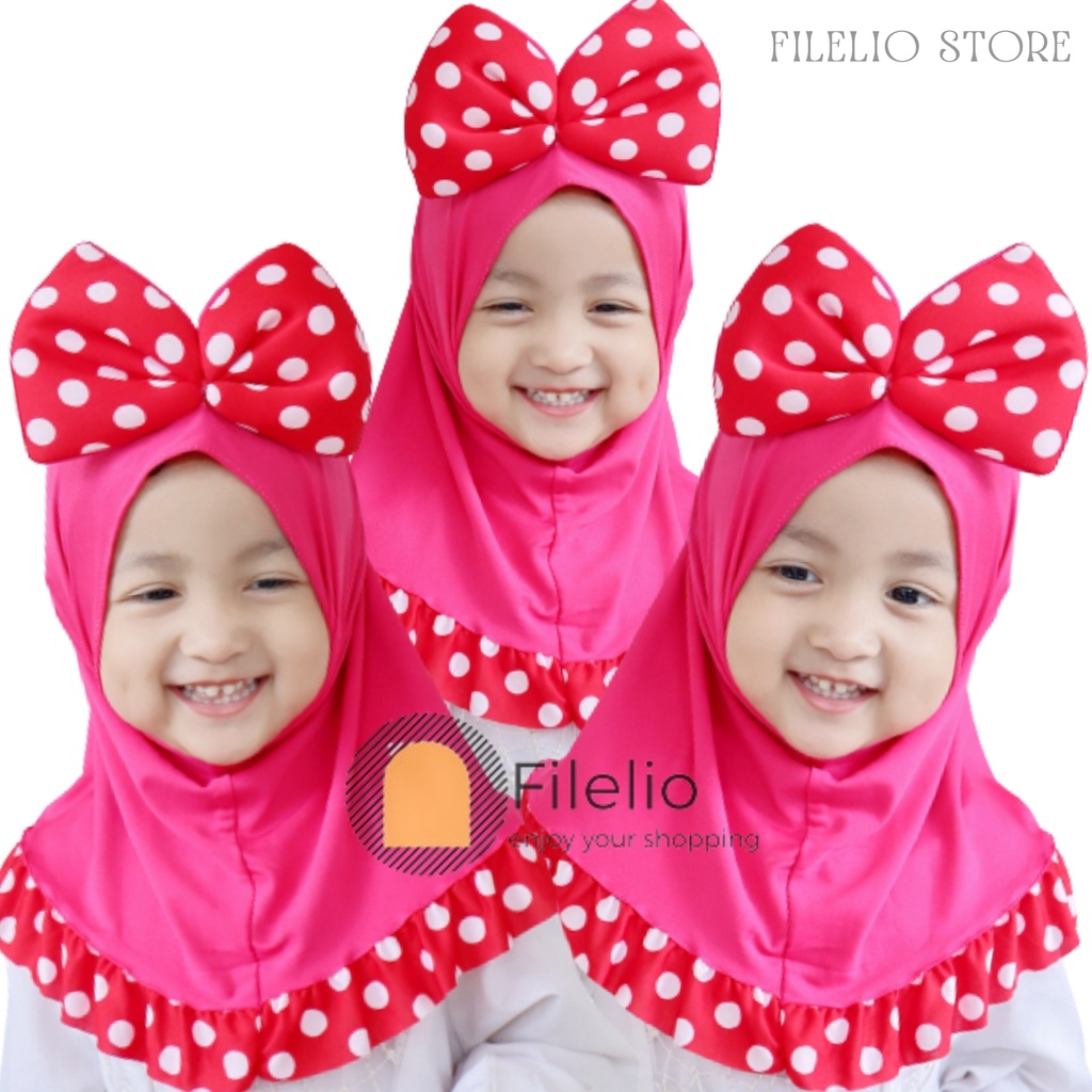 TERMURAH Hijab Anak Perempuan Mickey Polkadot Jilbab Anak Anak Kerudung Bayi Murah Krudung Anak