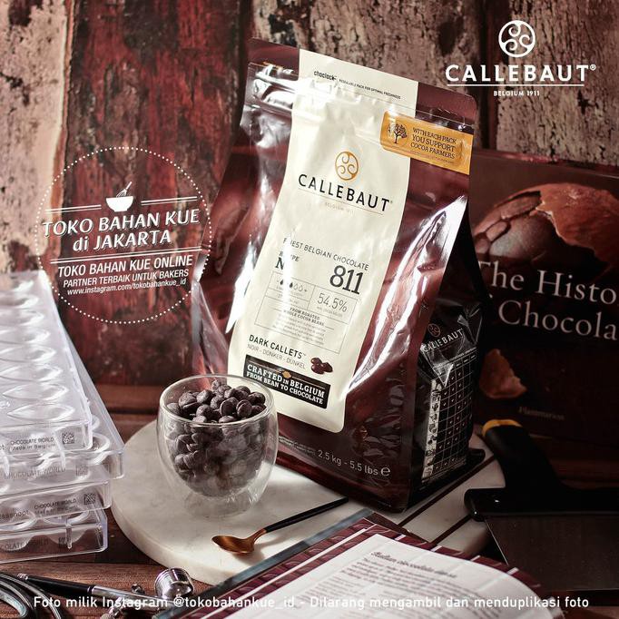 

BAHAN KUE CALLEBAUT 811NV DARK CHOCOLATE 54,5% COUVERTURE 500GR COKLAT BAKING PERISA MAKANAN &