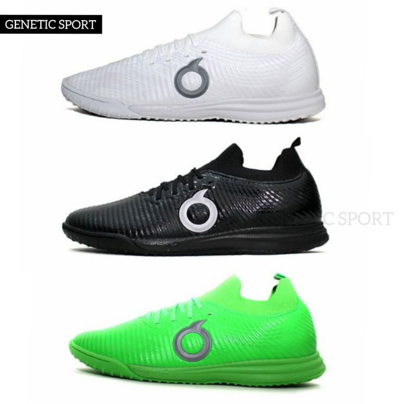 ORTUSEIGHT SEPATU FUTSAL CATALYST QUIVER IN PHANTOM BLACK ALL WHITE HARLEQUIN GREEN