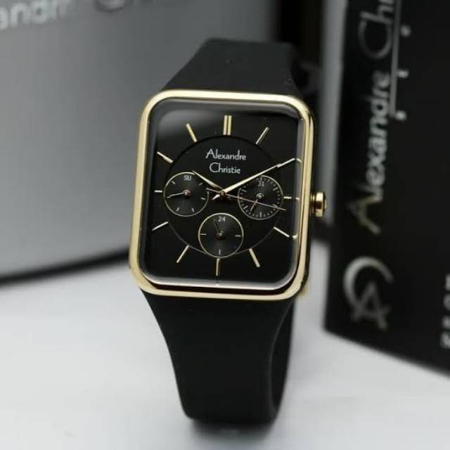 ALEXANDRE CHRISTIE AC 2744 BF BLACK ROSEGOLD / HITAM / JAM TANGAN WANITA