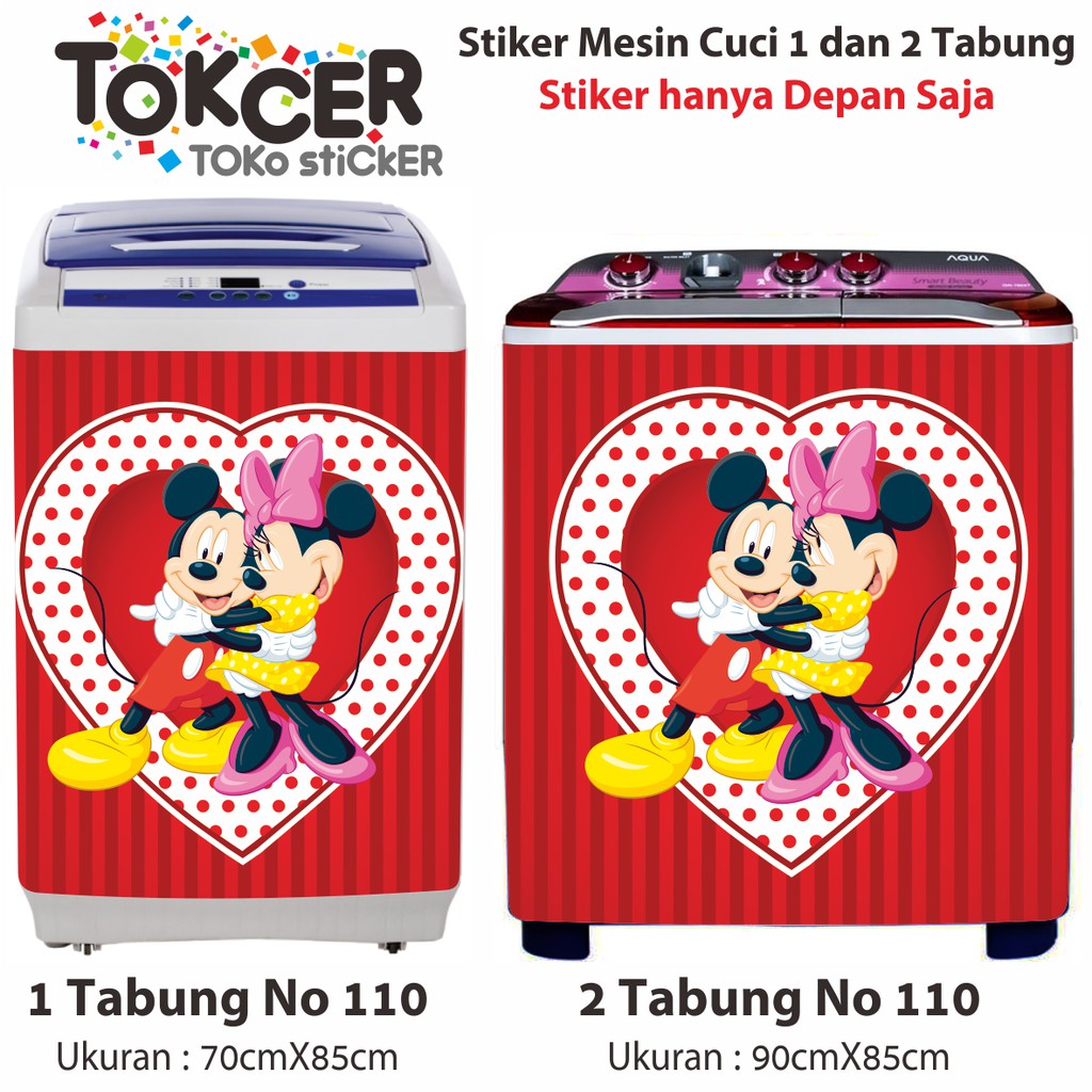 Stiker Mesin Cuci 1 dan 2 Tabung Miki dan Mini