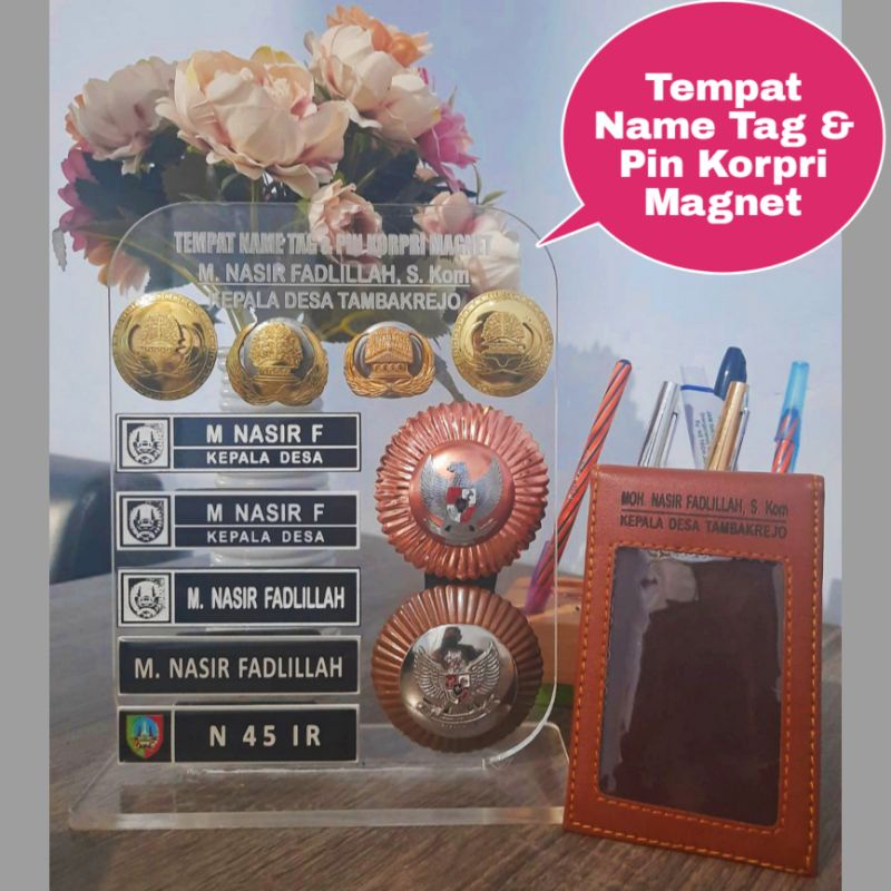 Exclusive - Tempat Name Tag Magnet &amp; Pin Korpri Magnet