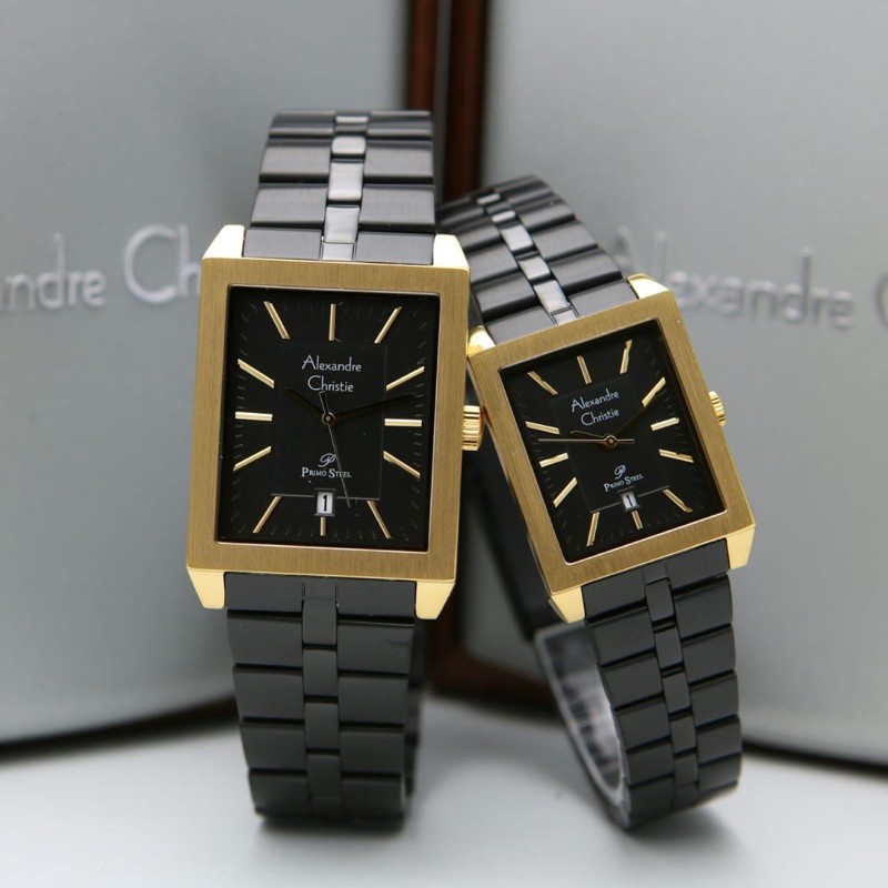 Jam Tangan Wanita/Cewek Alexandre Christie AC 1020 Gold Black.Original