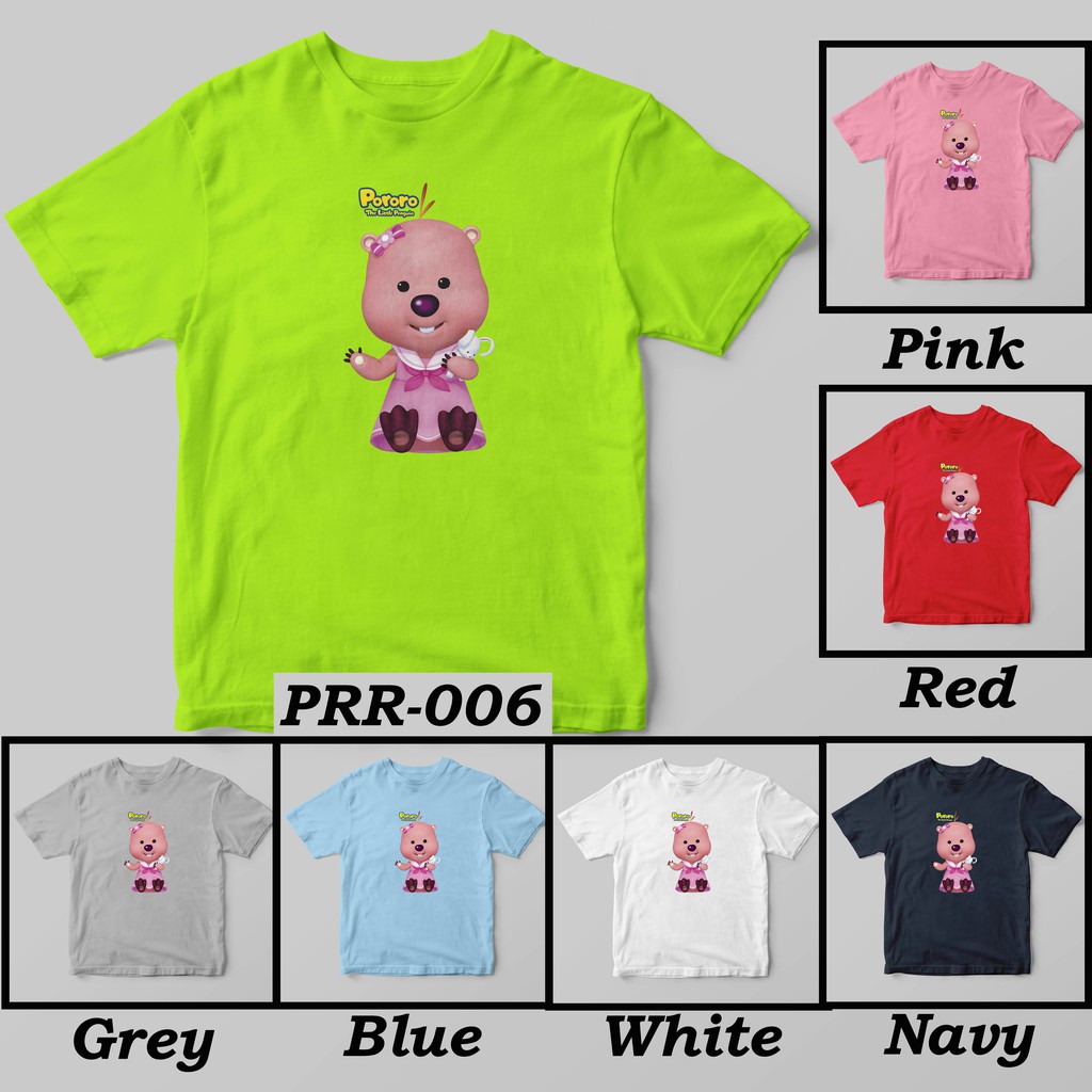 [FREE NAMA !!] Kaos Anak &amp; Family Pororo 100% COTTON PREMIUM