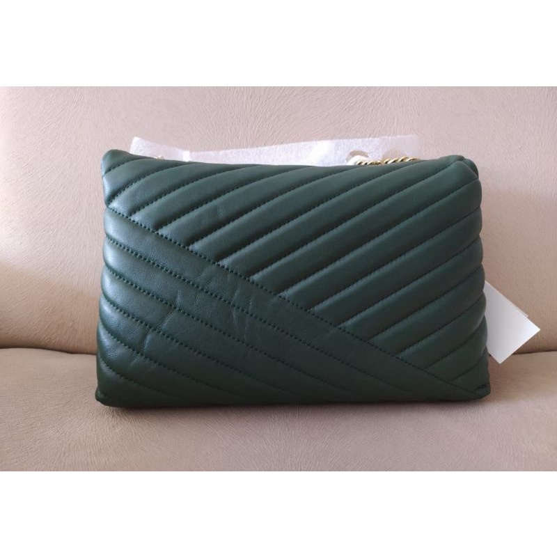 Tory Burch Kira Chevron Convertible Bag Green