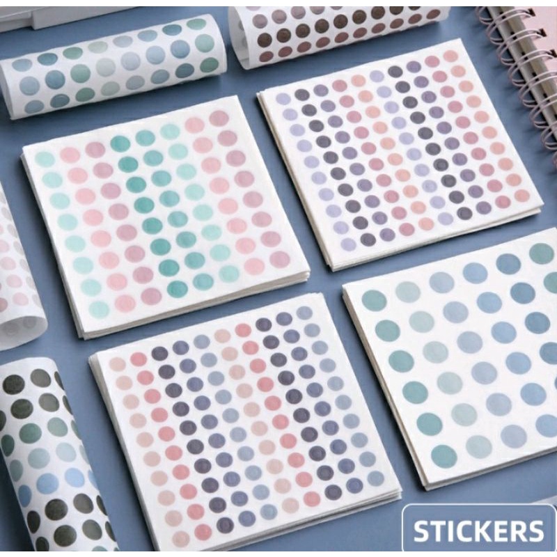 

1 Lembar Stiker Dott Kiss Cut Morandi/Stiker Aestetik Dinding Bulat