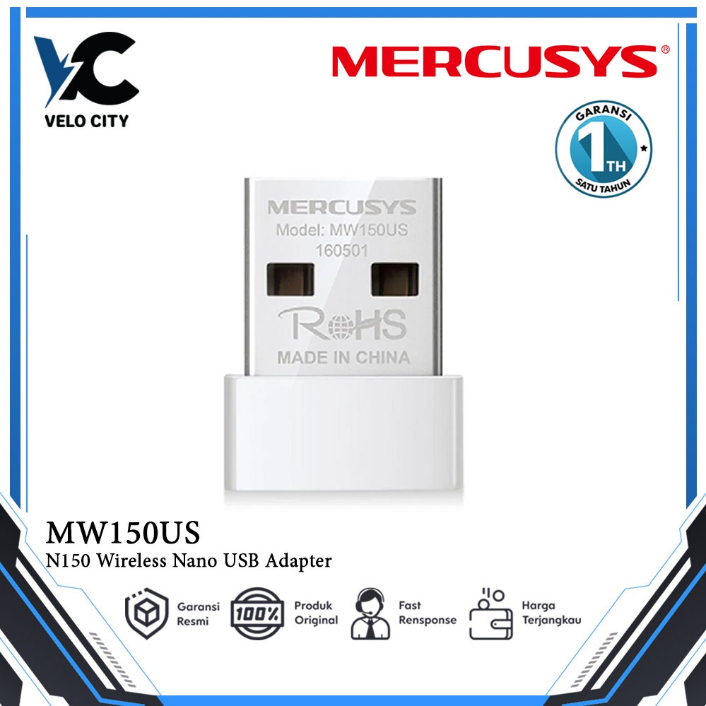 Mercusys MW150US N150 Wireless Nano USB Adapter Garansi Resmi 1 Tahun