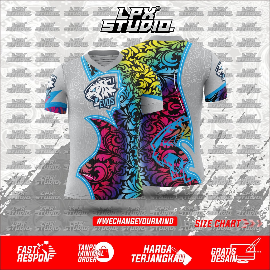 Jersey Baju Gaming Evos Esport New Custom Free Name