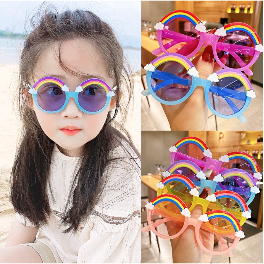 BAJ Kacamata Hitam Anak New Trend Fashion Terbaru Pelangi Rainbow hitam High Quality Import KC029