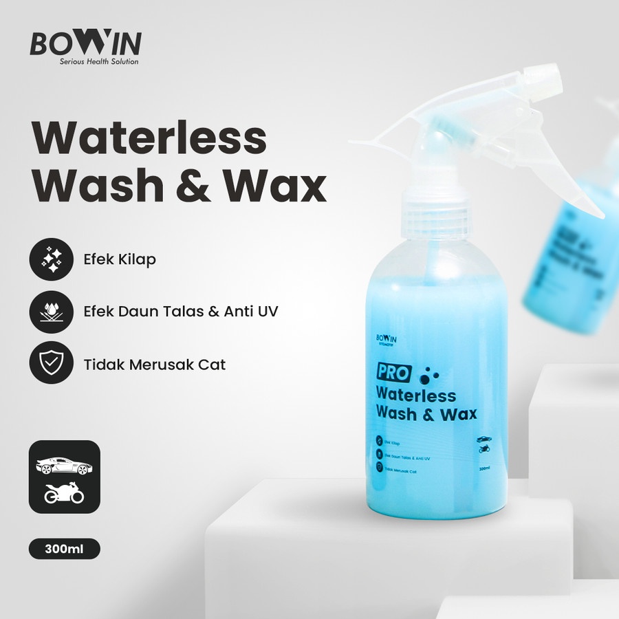 BOWIN Waterless Wash &amp; Wax 300mL (Pembersih &amp; Pengkilap Tanpa Air + Anti UV)