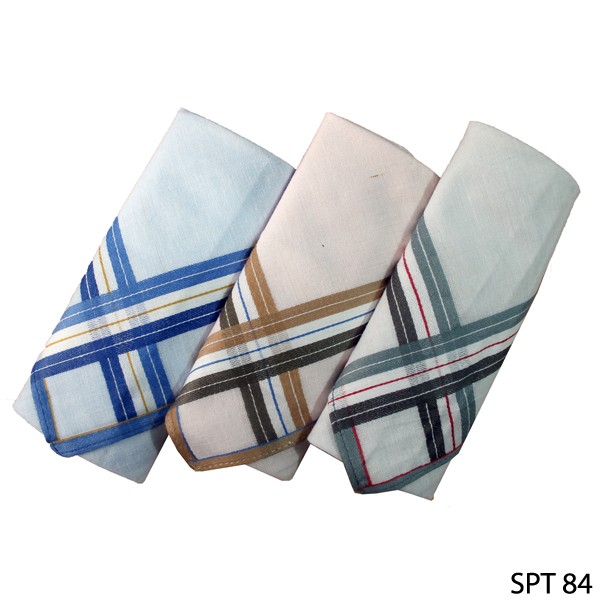 Sapu Tangan Pria Isi 3Pcs Katun Multi Color – SPT 84