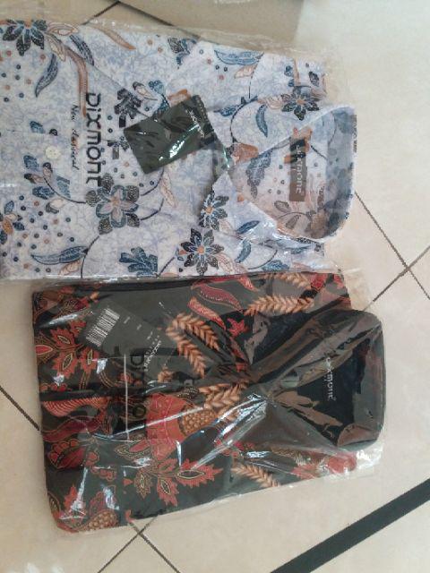 Kemeja Batik Pria Lengan Pendek Bs54 Katun Motif Modern Dixmont Semi Slimfit Premium