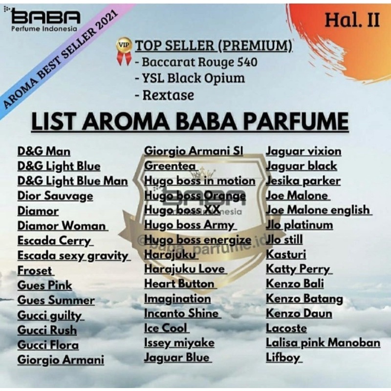 Baba Parfum Pria Wanita Lusinan Parfum Original Aroma Minyak Wangi 30 ml Bibit Impor Murah Non Alkohol