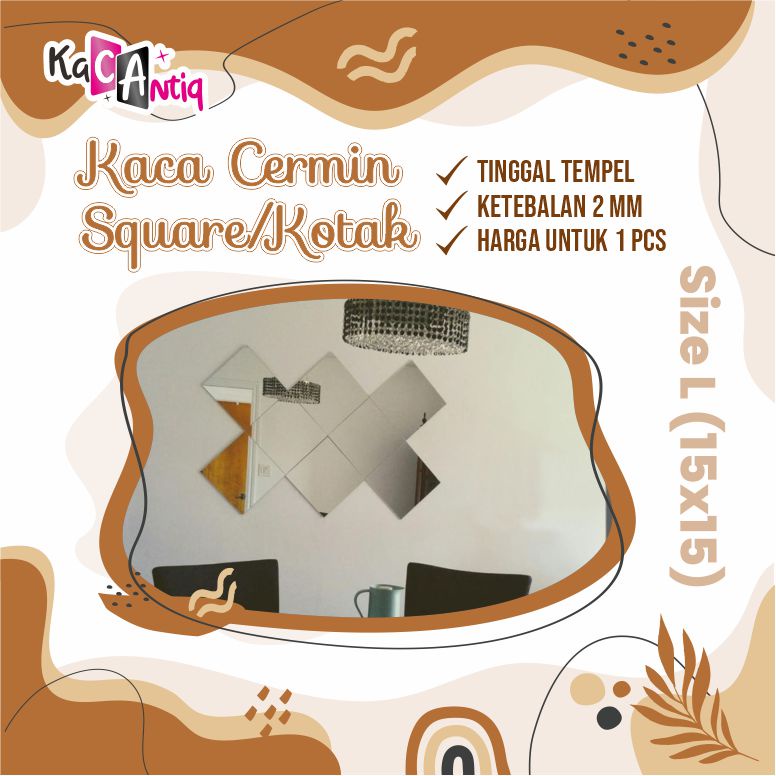 Jual Kaca Cermin Square Kotak X Ketebalan Mm Cermin Aesthetic Cermin Tempel Asli