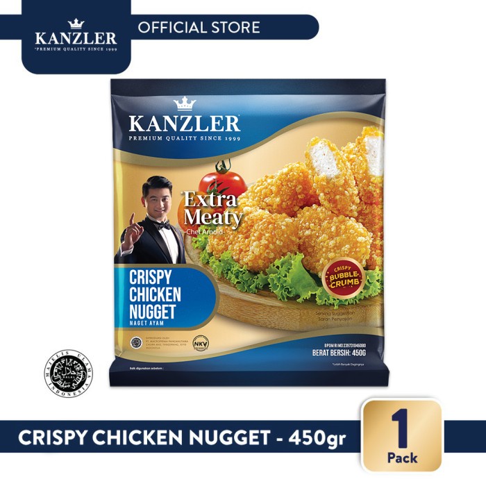 

Kanzler Chicken Nugget Original & Crispy Chicken Nugget Premium Halal Frozen 450gr